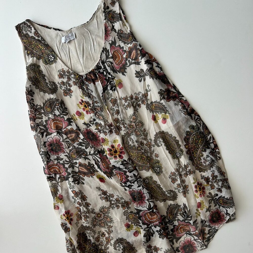 H Trend NWOT Made in Italy Silk Sleeveless Blouse